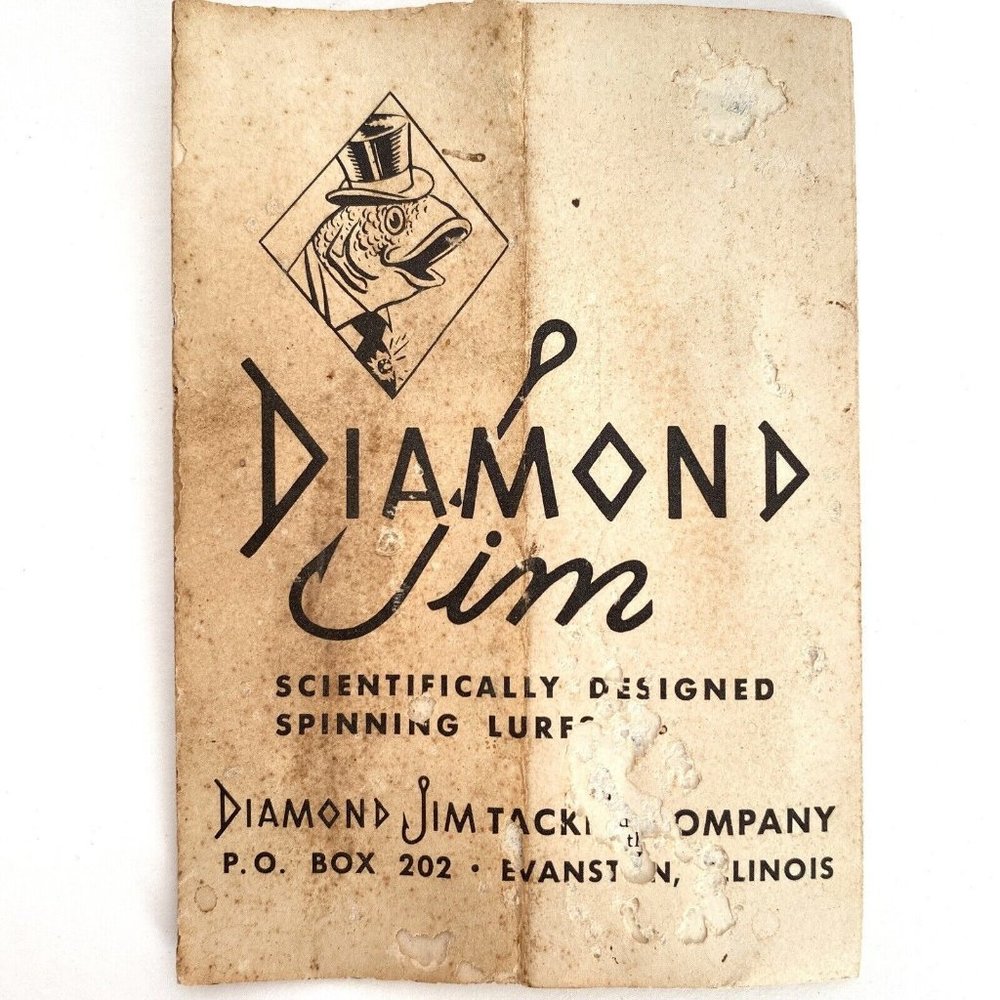 Vintage Diamond Jim Spinning Lures Insert Brochure 9 Reasons Why Catch More Fish